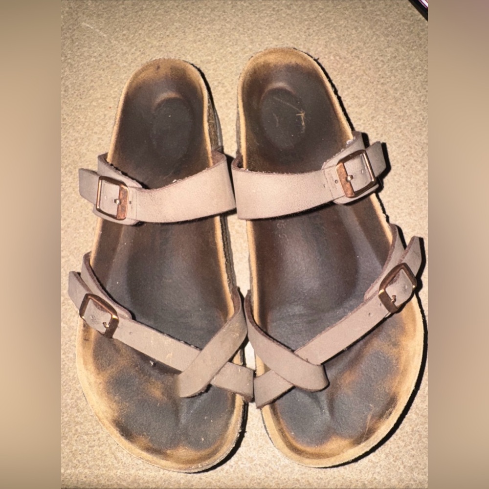 Birkenstock EU 39 Mayari Birko-Flor Sandals Mocha Brown Regular Width Beach
